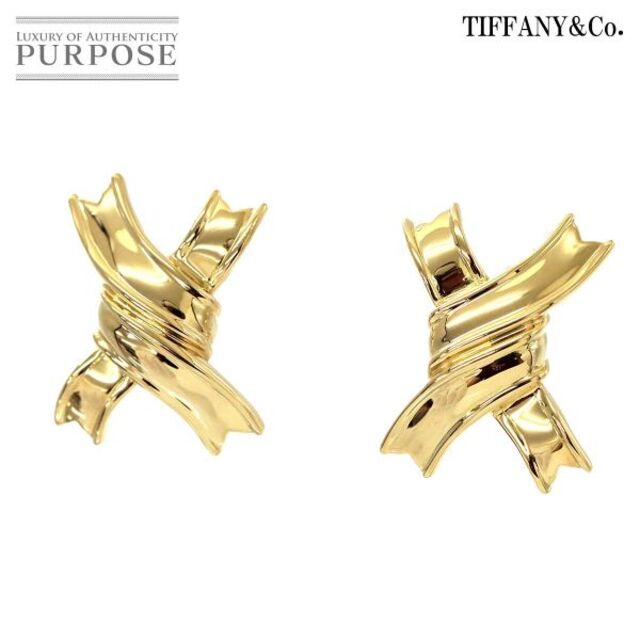 Tiffany & Co. - ティファニー TIFFANY&Co. ピアス K18 YG イエローゴールド 750 リボン VLP 90178515