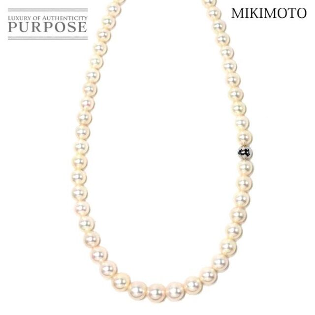 MIKIMOTO - ミキモト MIKIMOTO アコヤ真珠 9.0-7.0mm ネックレス 40cm K18 WG ホワイトゴールド 750 パール VLP 90180154