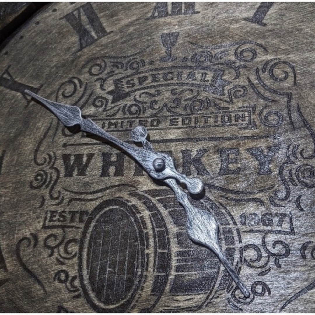 ウイスキー樽 壁掛け時計/ バレル型 ウォールクロック ② ホグスヘッドバレル 5