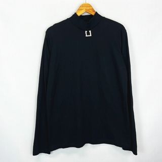 アザー(other)のADRER メタルチャーム ハイネック ロングスリーブ カットソー 長袖 黒 M(Tシャツ/カットソー(七分/長袖))