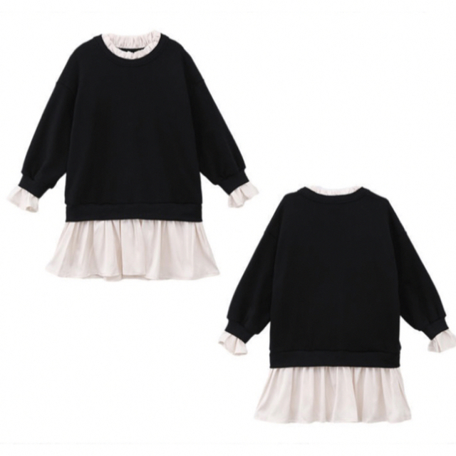 【130】ミドル丈トップス 女の子 韓国子供服 キッズ/ベビー/マタニティのキッズ服女の子用(90cm~)(ワンピース)の商品写真