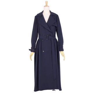 マックスマーラ(Max Mara)の美品 マックスマーラ Max Mara コート 白タグ トレンチコート ジャージー 無地 アウター レディース JI38 USA4 FB36(M相当) ネイビー(トレンチコート)