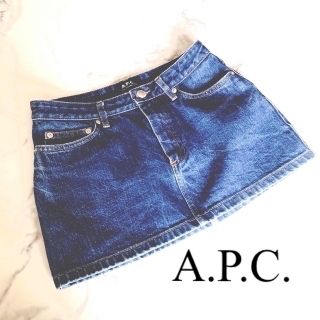 アーペーセー(A.P.C)のA.P.C. デニム　ミニスカート　インディゴ　cotton 100%(ミニスカート)