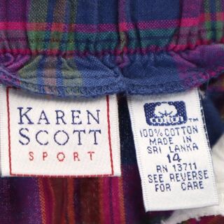 中古】 90ｓ カレンスコット チェック ショート パンツ 14 KAREN SCOTT