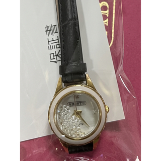 アビステ(ABISTE)の新品　アビステ　ABISTE  腕時計　保証書付　ブラック革ベルト　可動品　(腕時計)