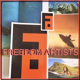 ロンハーマン(Ron Herman)のFreedomArtistsフリーダムアーティストUS限定Sアイコンステッカー(サーフィン)