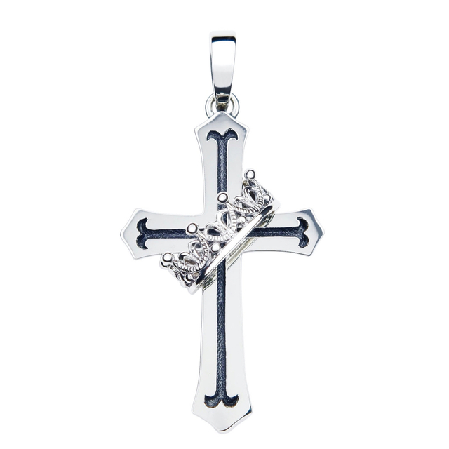 新品◆JUSTIN DAVIS◆CROSS with CROWN PENDANT