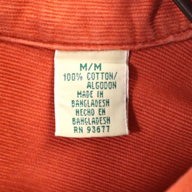 ST.JHONE'S BAY 90s 長袖 ボタンダウンシャツ M オレンジ  コーデュロイシャツ メンズ 【200422】 8