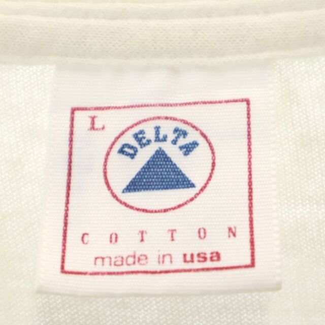 DELTA 90s USA製 半袖 Tシャツ L ホワイト  サンタ プリント  メンズ 【200423】 8