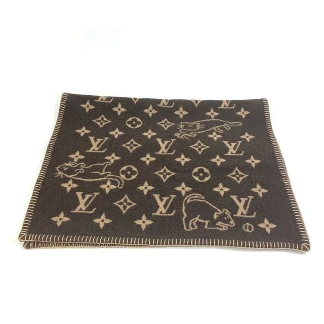 LOUIS VUITTON(ルイヴィトン)のルイヴィトン LOUIS VUITTON クヴェルチュール スモール キャットグラム MP2260 毛布 インテリア 猫 アニマル ブランケット ウール ブラウン 美品 インテリア/住まい/日用品のインテリア/住まい/日用品 その他(その他)の商品写真