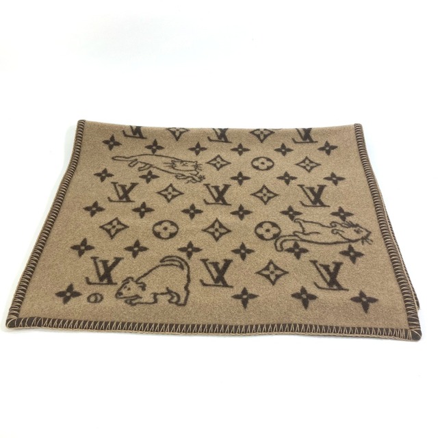 LOUIS VUITTON(ルイヴィトン)のルイヴィトン LOUIS VUITTON クヴェルチュール スモール キャットグラム MP2260 毛布 インテリア 猫 アニマル ブランケット ウール ブラウン 美品 インテリア/住まい/日用品のインテリア/住まい/日用品 その他(その他)の商品写真