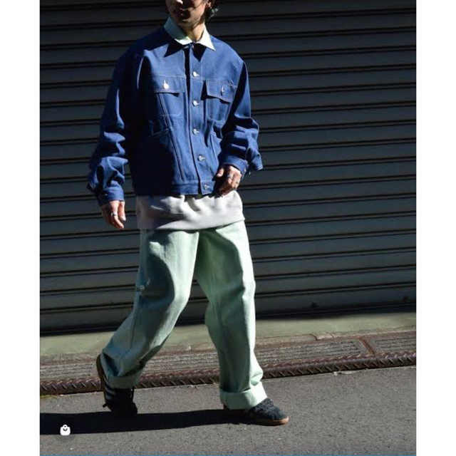 E. TAUTZ(イートウツ)のE.tautz DENIM JACKET APPLE GREEN メンズのジャケット/アウター(Gジャン/デニムジャケット)の商品写真