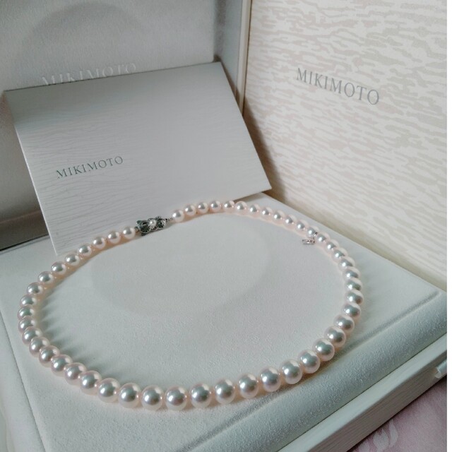 ギフ_包装】 MIKIMOTO 美品 ミキモト K18パールネックレス 大珠 約8