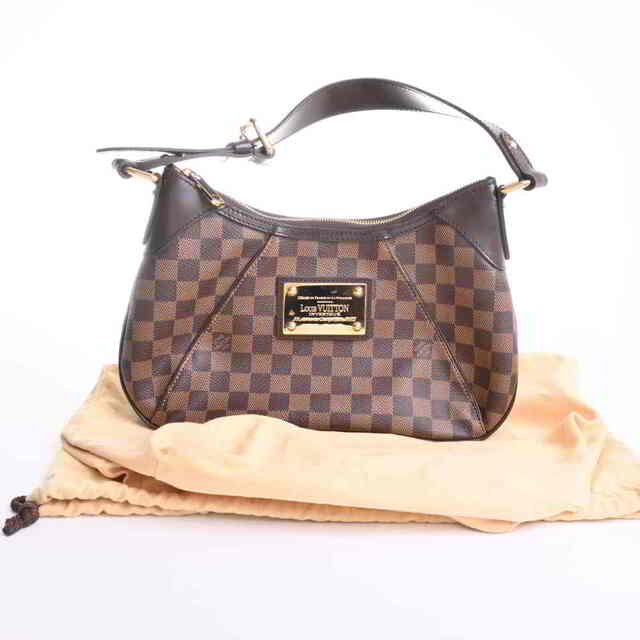 【中古】 LOUIS VUITTON ルイヴィトン ダミエ テムズPM ショルダーバッグ ブラウン PVC by