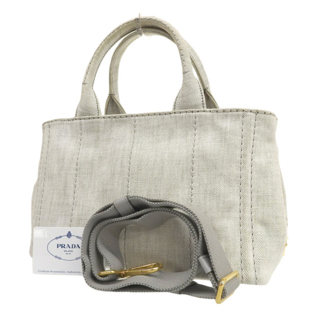 独特の素材 【中古】 PRADA プラダ デニム カナパ 2WAY トートバッグ