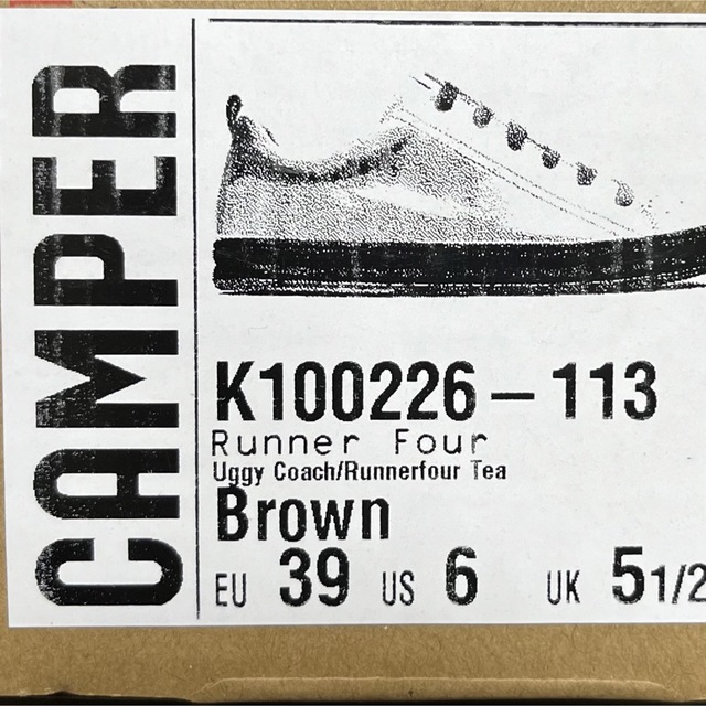 CAMPER(カンペール)の新品 Camper カンペール Runner レザースニーカー ブラウン メンズの靴/シューズ(スニーカー)の商品写真