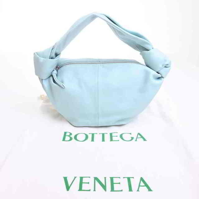 【中古】 Bottega Veneta ボッテガヴェネタ レザー ダブルノット ハンドバッグ ライトブルー by