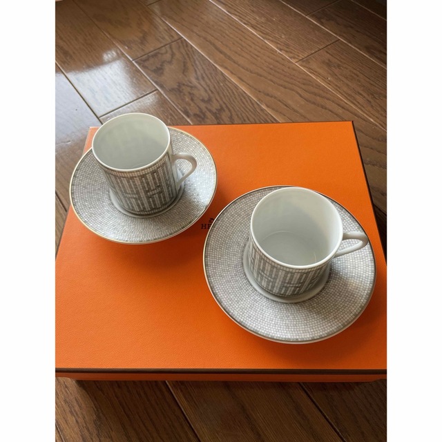 新品】エルメス モザイク24 コーヒーカップ プラチナ ペア-