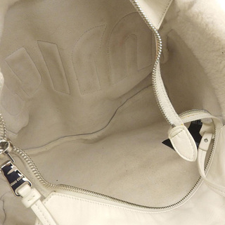 miumiu キルティング トートバッグ レザー ロゴ 金具 大容量 ホワイト