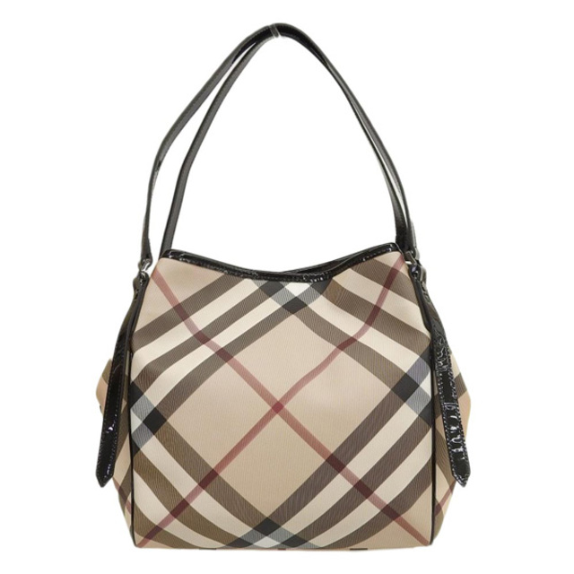 【中古】 BURBERRY バーバリー ノバチェック ショルダーバッグ ベージュ PVC パテント gy | フリマアプリ ラクマ