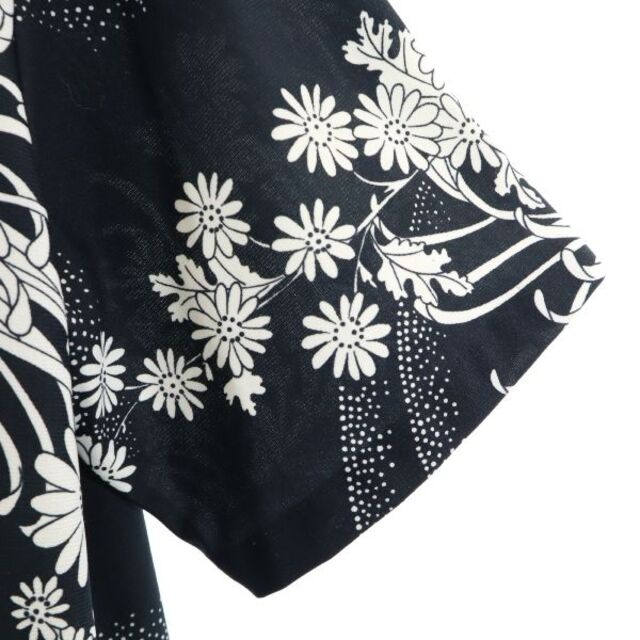 マリヒニ 60s ハワイアン 総柄 アロハシャツ 黒×白 MALIHINI ヴィンテージ  メンズ  210422