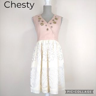 チェスティ(Chesty)の【美品】チェスティ カシュクールレーススカートワンピース(ひざ丈ワンピース)