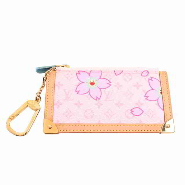 LOUIS VUITTON -  【中古】 LOUIS VUITTON ルイヴィトン チェリーブロッサム ポシェット クレ キー コインケース ピンク PVC by