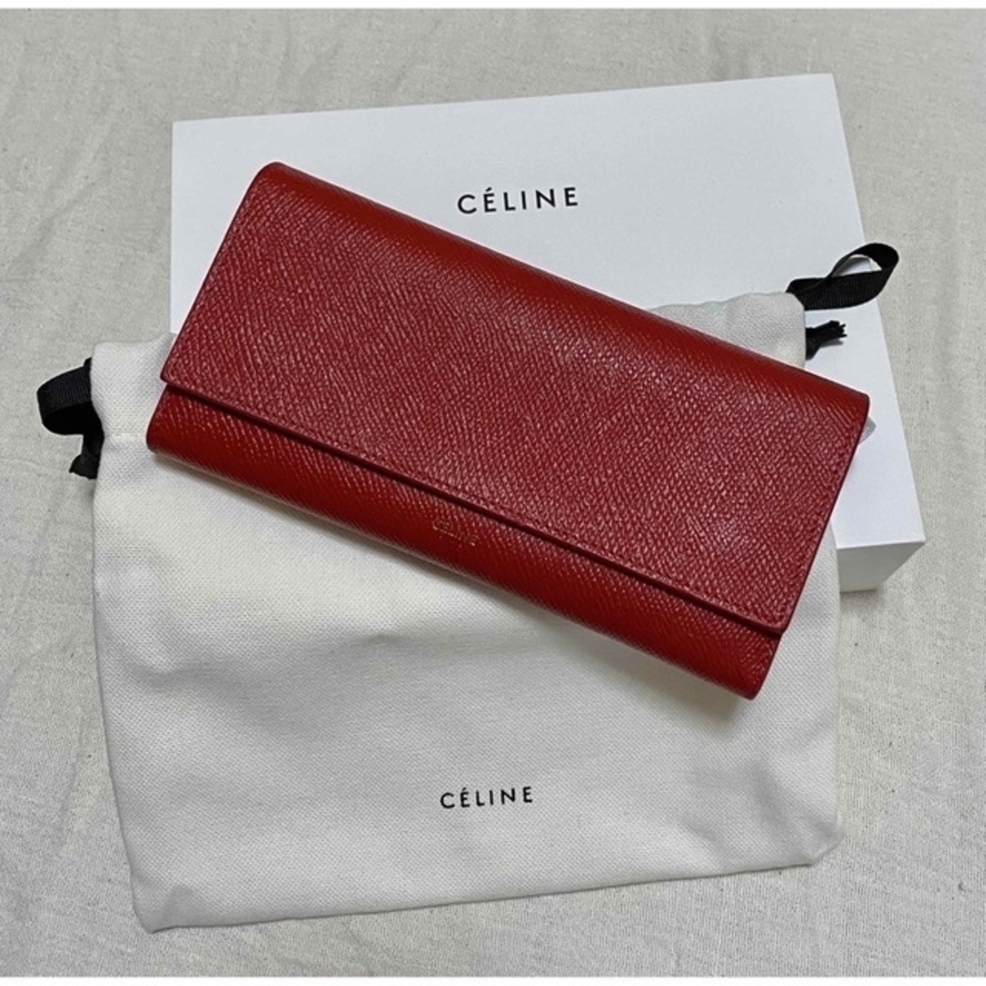 正規版 celine - セリーヌCELINE 長財布(赤)レザーの ご来店いただいて