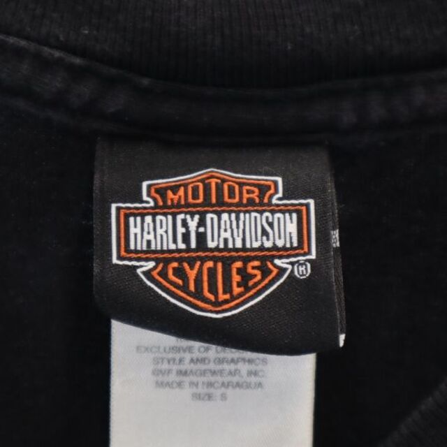 ハーレーダビッドソン 半袖 Tシャツ S ブラック HARLEY DAVIDSON ロゴ メンズ 【210623】 7