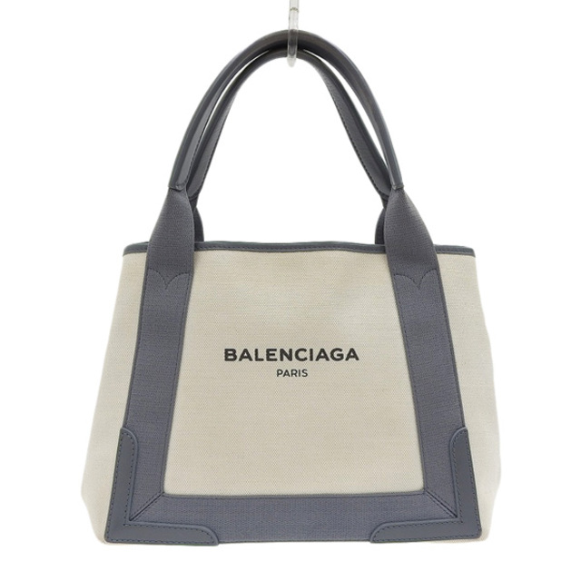 Balenciaga バレンシアガ キャンバス ネイビー カバS トートバッグ ホワイト/グレー gy