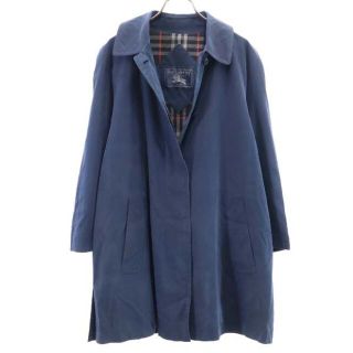 バーバリー(BURBERRY)の【中古】 バーバリー 90s ステンカラー コート ネイビー Burberrys' フェイクスウェード オールド レディース 【201104】(ロングコート)