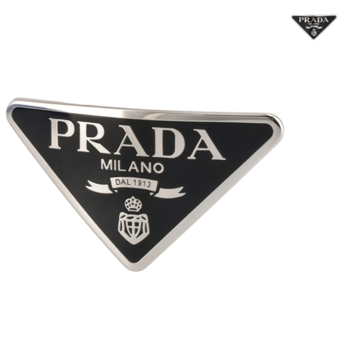 プラダ PRADA ヘアクリップ バレッタ メタルロゴ トライアングル 2023年春夏新作 1IF050 2BA6 002 | フリマアプリ ラクマ