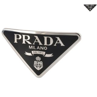 プラダ(PRADA)のプラダ PRADA ヘアクリップ バレッタ メタルロゴ トライアングル 2023年春夏新作 1IF050 2BA6 002(バレッタ/ヘアクリップ)