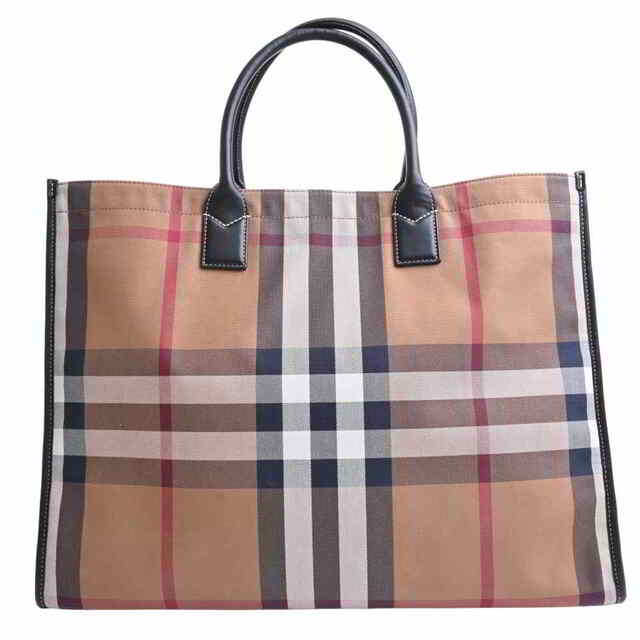 【中古】 BURBERRY バーバリー ノバチェック キャンバス 2WAY トートバッグ ブラウン by