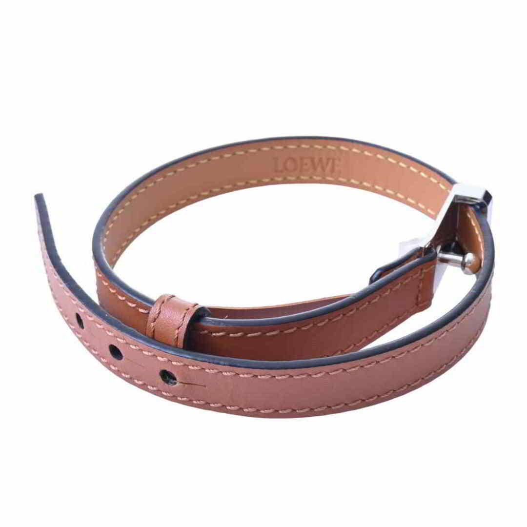中古】 LOEWE ロエベ レザー ダブル ブレスレット ブラウン by 最終