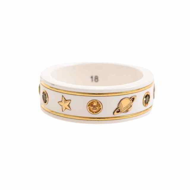 Gucci - 【中古】 Gucci グッチ K18 セラミック インターロッキングG