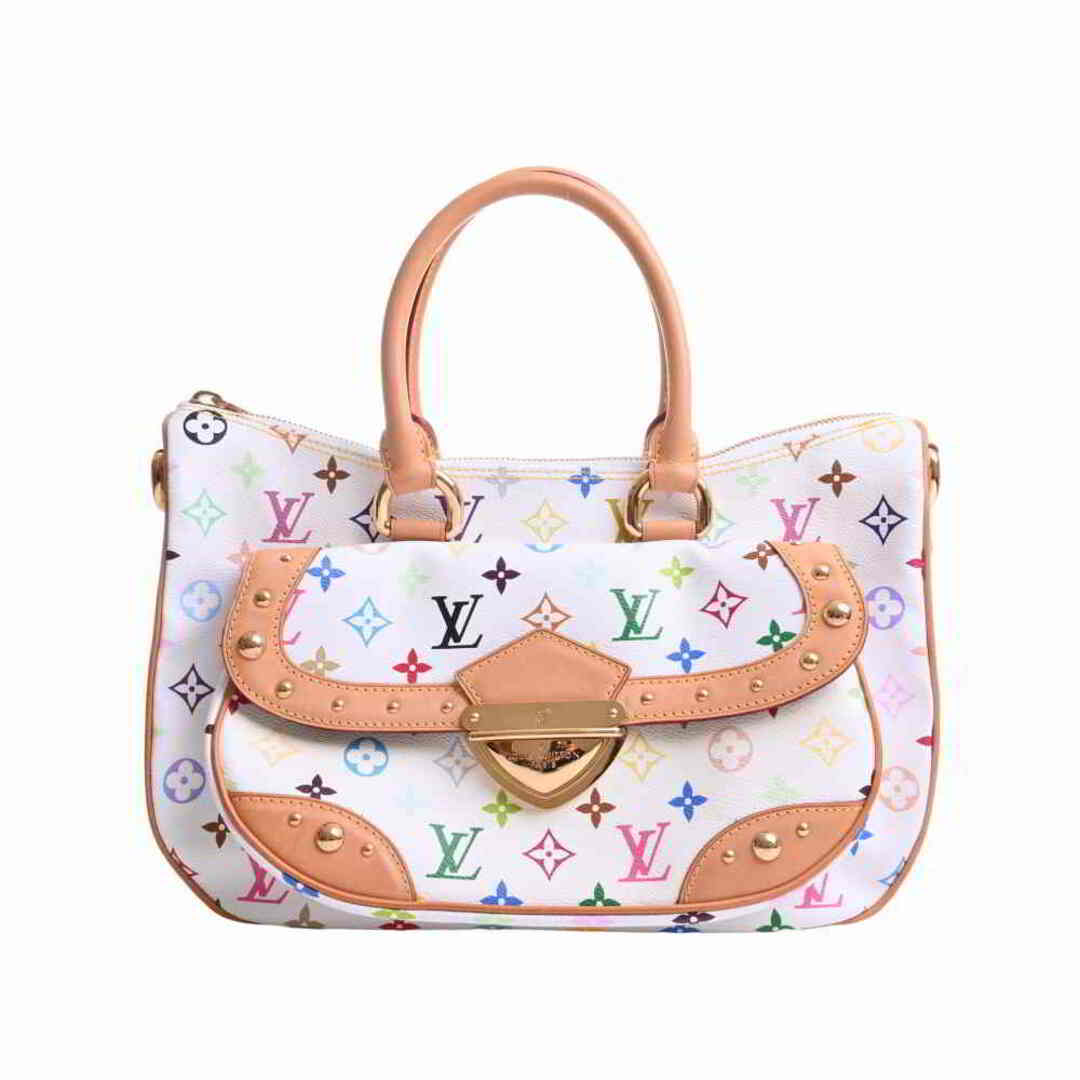 最安価格 LOUIS VUITTON - 【中古】 LOUIS VUITTON ルイヴィトン マルチ リタ 2WAY ショルダーバッグ ホワイト/マルチカラー PVC by ハンドバッグ