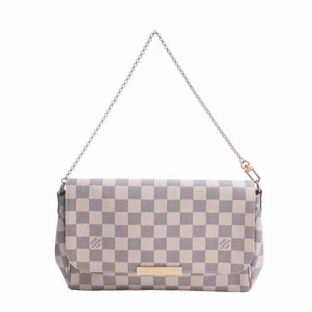 LOUIS VUITTON -  【中古】 LOUIS VUITTON ルイヴィトン アズール フェイボリットMM 2WAY チェーン ショルダーバッグ ホワイト PVC by