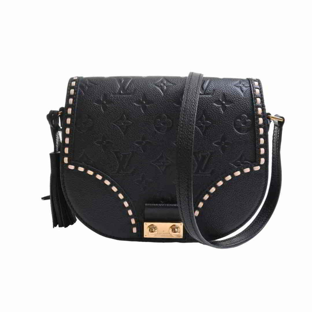 大勧め LOUIS VUITTON by レザー ブラック ショルダーバッグ ジュノ