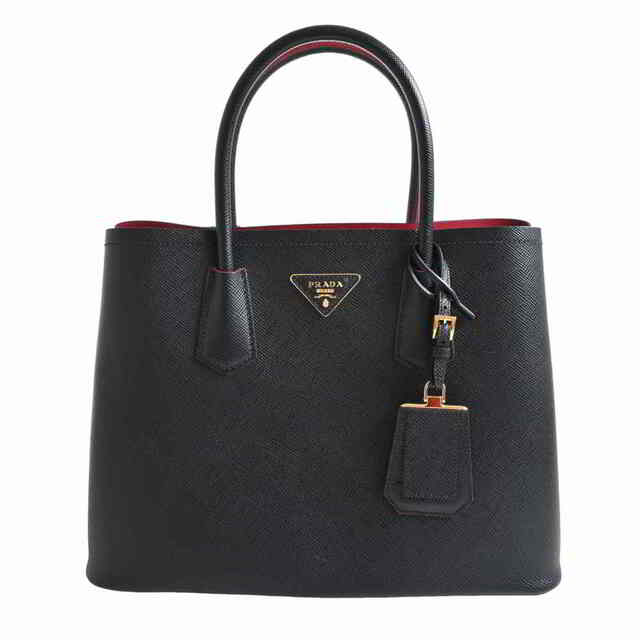 PRADA プラダ サフィアーノ レザー ドゥーブレ 2WAY トートバッグ ブラック SAFFIANO by