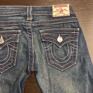 トゥルーレリジョン(True Religion)のトゥルーレリジョン　デニムパンツ　ストレッチ　BILLY　フレア　ピンクステッチ(デニム/ジーンズ)