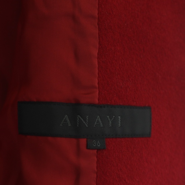 ANAYI(アナイ)のアナイ ANAYI ショートコート ノーカラー 七分袖 36 赤 レッド レディースのジャケット/アウター(その他)の商品写真