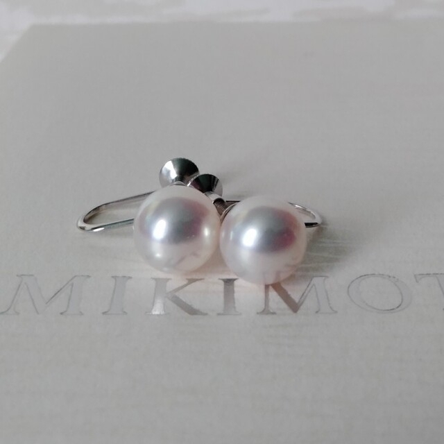 MIKIMOTO K18アコヤパール8.0mm ダイヤモンド　現行品　イヤリング