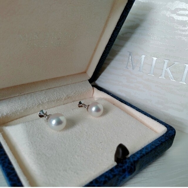 MIKIMOTO(ミキモト)の美品　ミキモトK18.パールイヤリング　約8-8.2ミリあこや真珠　高品質 レディースのアクセサリー(イヤリング)の商品写真