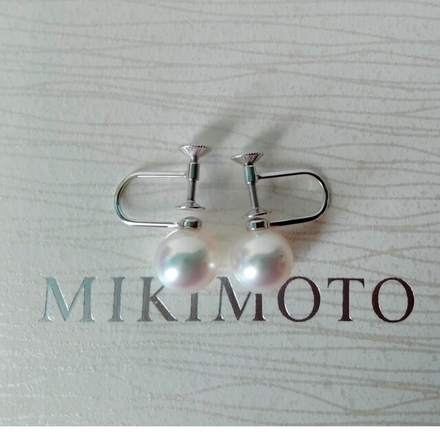 MIKIMOTO(ミキモト)の美品　ミキモトK18.パールイヤリング　約8-8.2ミリあこや真珠　高品質 レディースのアクセサリー(イヤリング)の商品写真