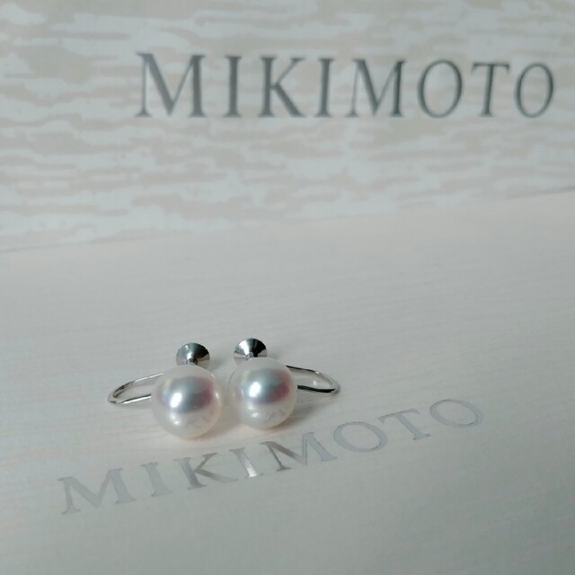 MIKIMOTO(ミキモト)の美品　ミキモトK18.パールイヤリング　約8-8.2ミリあこや真珠　高品質 レディースのアクセサリー(イヤリング)の商品写真