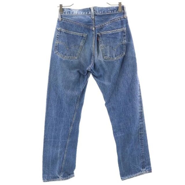 リーバイス 60s 501 BIG E 501 赤耳 足長R 不均等V イエローステッチ ストレート デニムパンツ Levi's ボタン裏2  Vステッチ メンズ 古着 210412