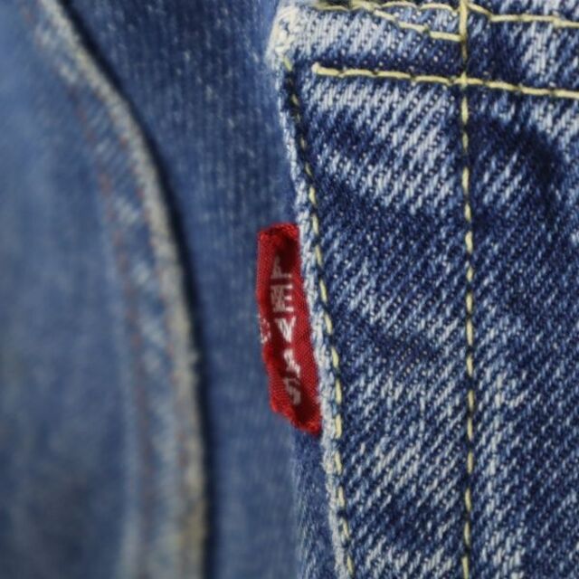 リーバイス 60s 501 BIG E 501 赤耳 足長R 不均等V イエローステッチ ストレート デニムパンツ Levi's ボタン裏2  Vステッチ メンズ 古着 210412