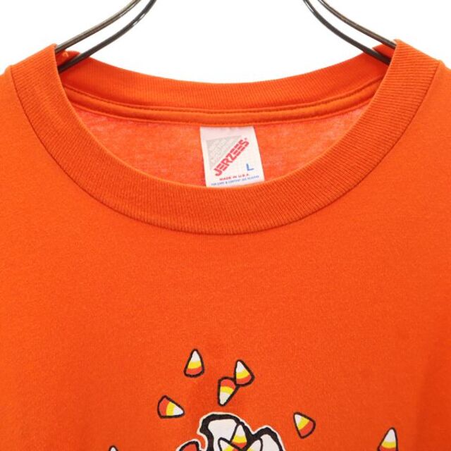 スヌーピー 90ｓ　USA製 半袖 Tシャツ L オレンジ SNOOPY ジャージーズ　ハローウィン メンズ 【200717】 2