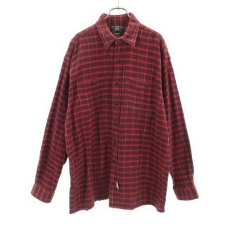 RRL 初期黒タグ 赤三ツ星 ネル チェック柄 長袖 シャツ L ダブルアールエル グレー系 RN41381 ラルフ メンズ  【RR221119】